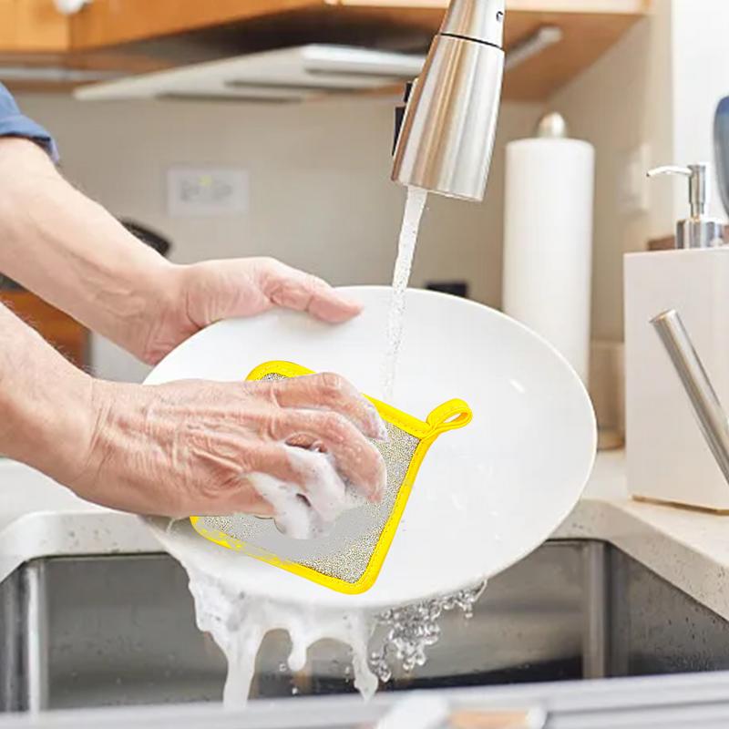 Dish Cloths For Washing Dishes Double Layer Dishwashing Rags Sponge Wipes Dish Cloths 5PCS Reusable Dish Washing Scrubbers