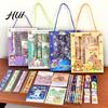 Set Cadou Rechizite Școlare 6 Bucăți Papetărie Drăguță Cutie Portabilă Gumă Kawaii Ascuțitoare Design Caricatură Capybara Panda Complet Copii Elevi