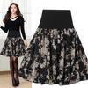 Skirt for Women Casual Versatile Elastic High Waist Long Loose Trousers Plus Size Double Layer Stretchy Slim Floral Skirt