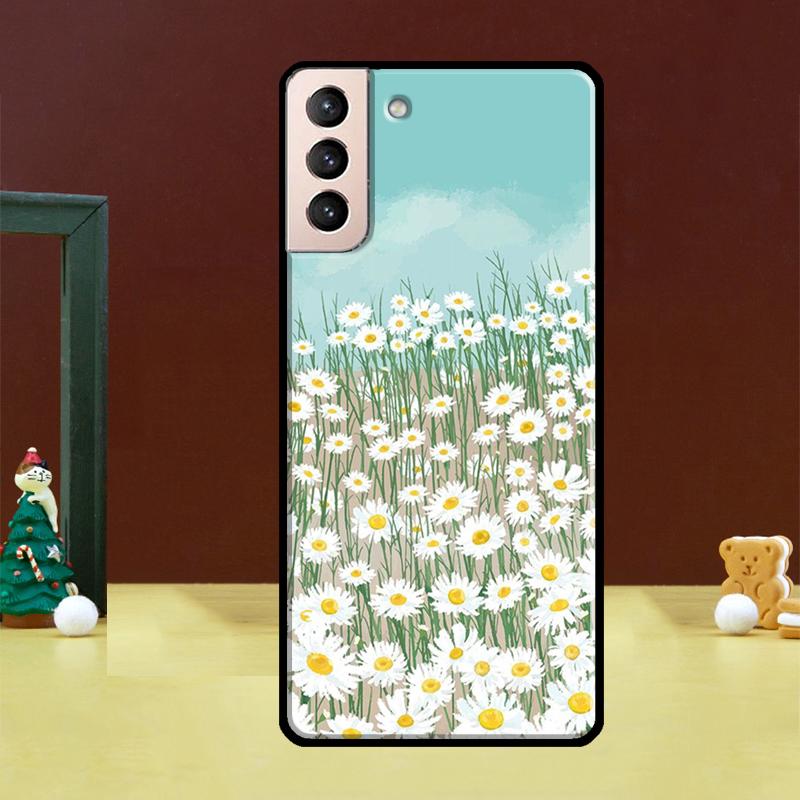 Cute Daisy Flower Phone Case For Samsung Galaxy S23 S24 S25 Ultra S22 S20 S21 S24 FE S9 S10 S25 Plus Cover