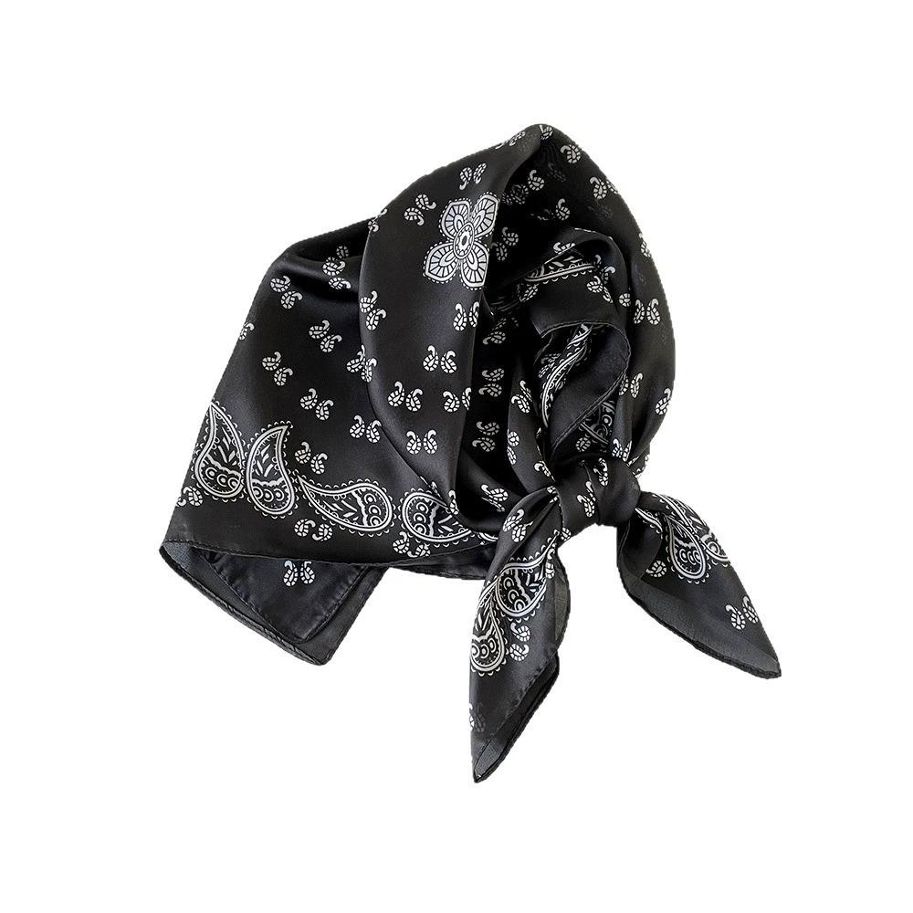 

Pañuelo de seda con estampado paisley, bufanda elegante para cuello o accesorio decorativo versátil