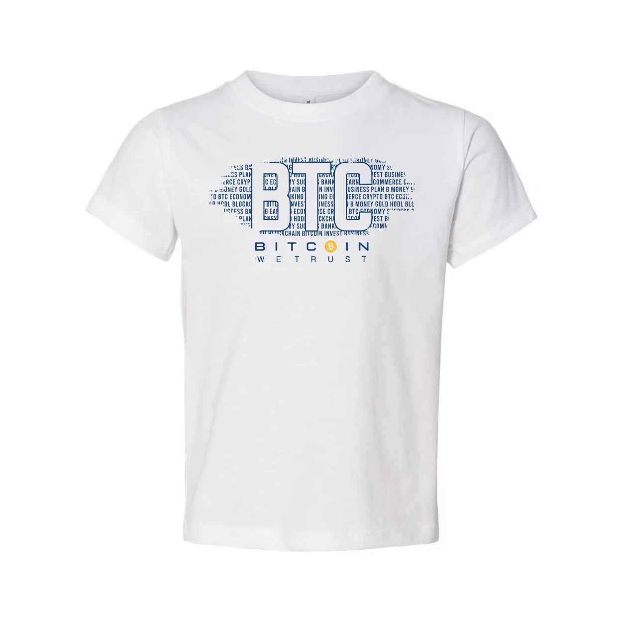 Bitcoin Logo Graphic Unisex T Shirt Featuring Large Blue BTC Typography And We T S