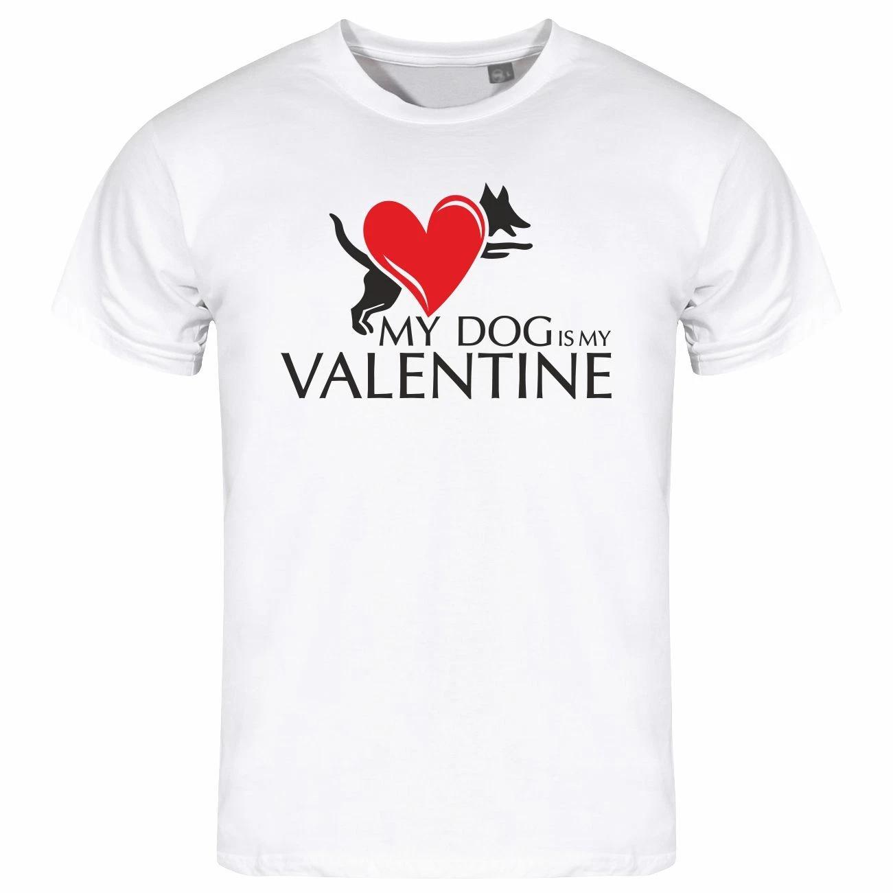 Mens My Dog is my Valentine T-Shirt S - XXL Valentines Day dogmum pet S