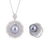 Jewelry Inlaid Gray Beads Handmade Diamond Inlaid Round Luxury Set 16Mm124Mm