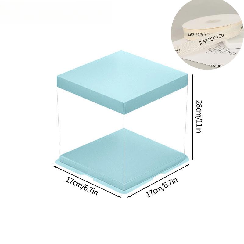 Gift Box With Ribbon Transparent Pastry Cake Box Birthday Cake Packaging Supplies Clear Candy Box Christmas New Year
