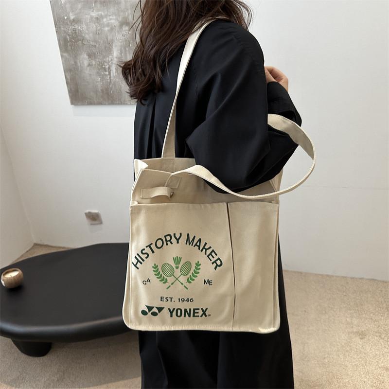 Stilvolle Retro-Tragetasche mit großem Fassungsvermögen für Studenten, aus weichem Canvas-Stoff mit Reißverschluss