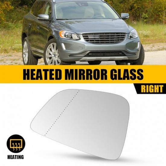 Heated Mirror Glass Driver Passenger Side with Backing for Volvo XC60 2010-2017 1X Right Mirror Glass