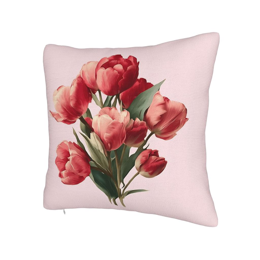 Tulip Spring Pillow Cover Fashion Pillow Case For Sofa Home Decoration Print Pillowcases Gift