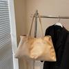 Elegant Shoulder Pouch Suede Shoulder Bag Korean Style Storage Suede Handbag All-match Suede Bucket Bag Underarm Tote Bag Office