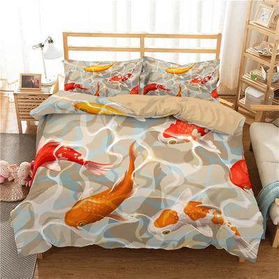 Cartoon Fisch Kleinkind Bettwäsche Set Für Kinder Mikrofaser Goldfisch Bettbezug Queen King Size 3D Druck Bettdeckenbezug Schlafzimmer Dekor