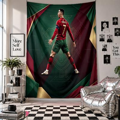 Cristiano Ronaldo Wandteppich Heimdekoration Wandbehang Tuch für Schlafzimmer Wohnzimmer Hintergrund