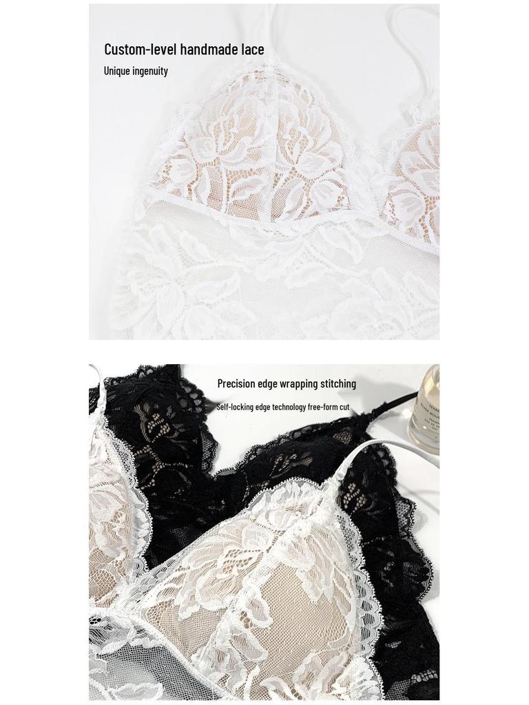 Damen rückenfreies Triangel-Cup ultradünnes Camisole: Kabelloser unsichtbarer Neckholder-BH mit mehreren Trageoptionen.