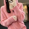 Autumn and Winter Knitted Sweaters Hoodies Women's Hooded Knitted Sweaters Loose and Warm V-neck Pullovers for Women