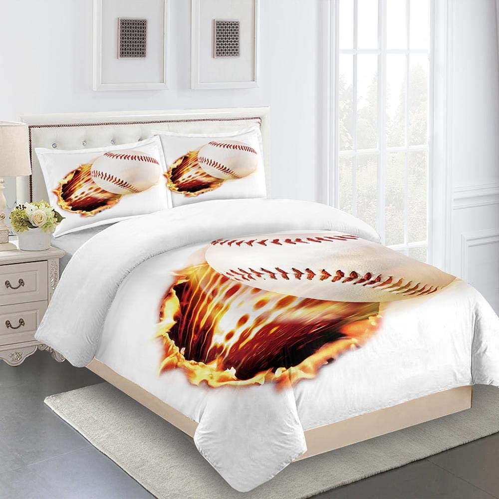 Collections For Children 3D Sports Baseball Bed Duvet Cover Collection Queen Twin Size Bedding Collection Single King Soft Polyester Quilt Cover
