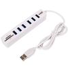 1m USB 2.0 HUB: 6-Port High-Speed + Multifunctional Card Reader for SD/TF