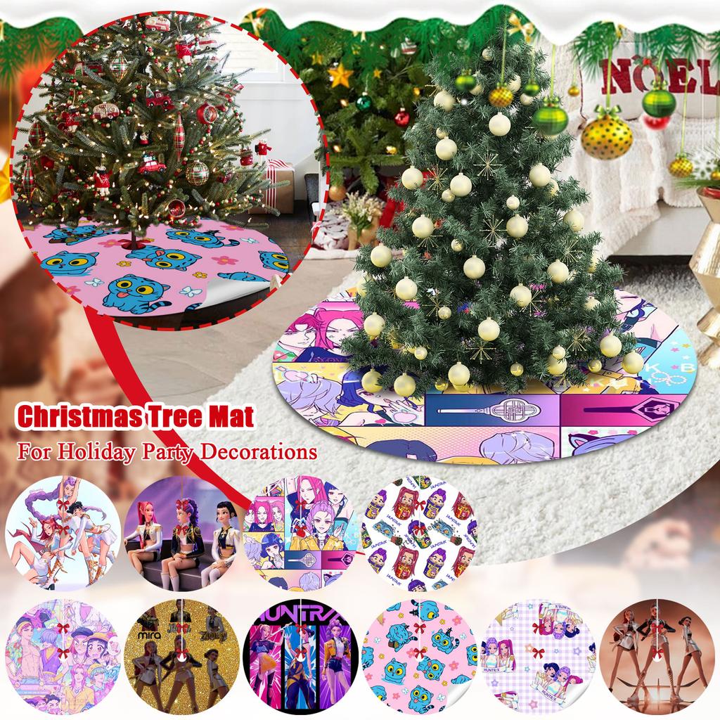 Christmas Tree Skirt Decoration For Home Xmas Tree Decorations Skirt Ornament Festive Holiday Party Decorations Indoor Outdoor 90cm
