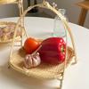Multi-Function Bamboo Woven Basket 1/2/3 Layers Fruit Vegetable Storage Basket Durable Handwoven Standing Tray For Kitchen