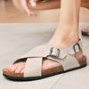 Fashion Summer Breathable Brand Cork Sandals Mens Open Toe Sandals Outdoor Walking Shoes Lightweight Gladiator Male Beach Slippers Flats