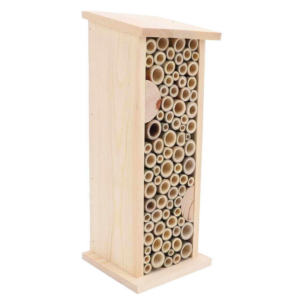 Hanging Bee House Exquisite Handmade Wooden Hanging Bee Box for Beekeeping Outdoor Garden Decoration