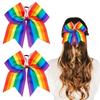 Elastic Rainbow Hair Clips Jumbo Large Ribbon Hair Band Hair Pins Rainbow Hair Bow Ties  Wedding