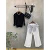 C S In The Room Ribbed waiSt Tie Collar V neCk Long SleeVe Knit Cardigan 5Color