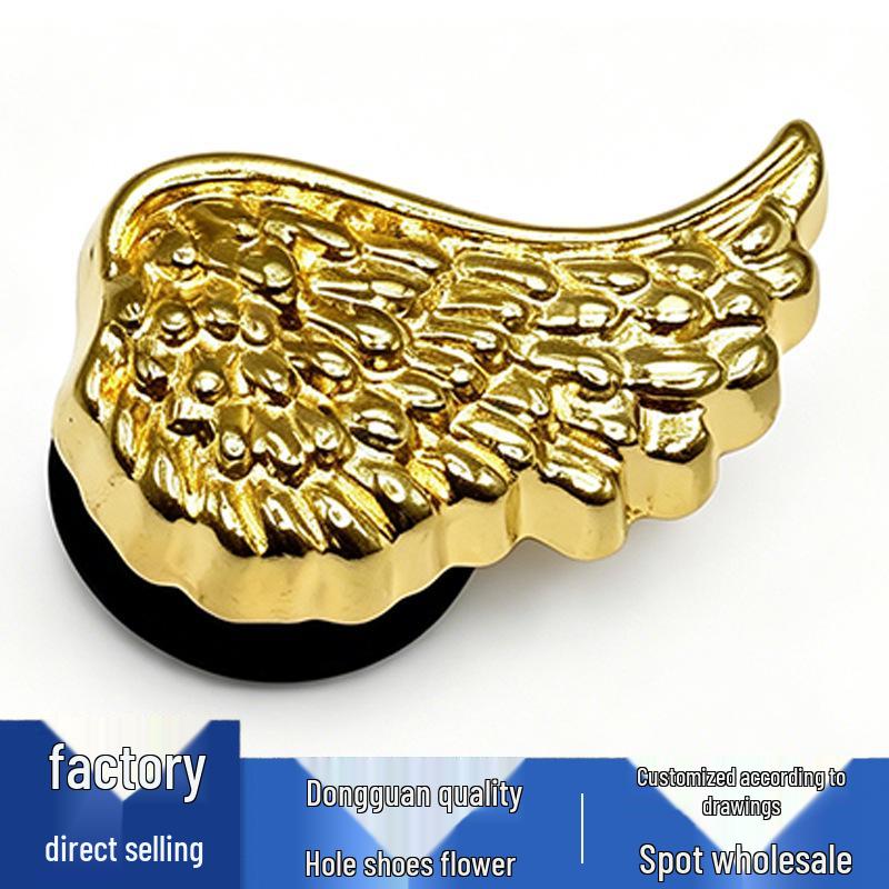 Flower & Bear Wings Metal Shoe Charms - Cute Crocs Accessories