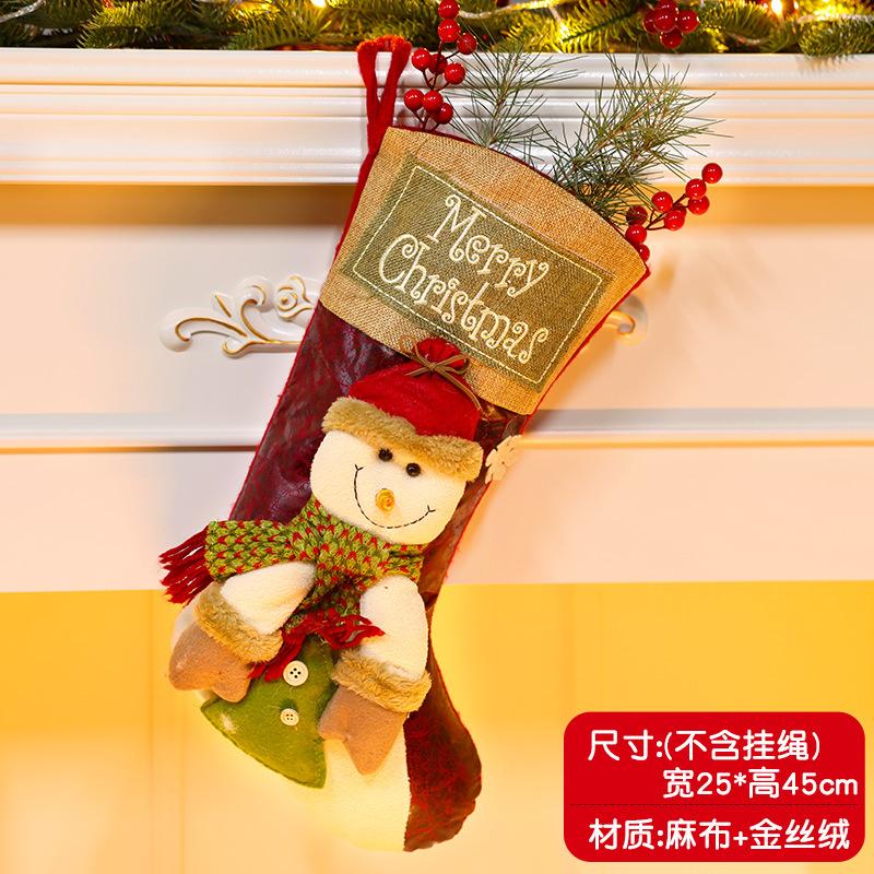 Christmas Stockings Socks Santa Snowman Hanging Xmas Tree Ornaments Christmas Decor for Home New Year Navidad Candy Gift Bags