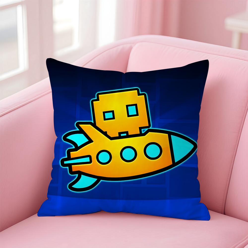 Federa Cuscino Gioco Cartone Animato G-Geometry Dash Comoda Reversibile Ideale per Auto Divano Camera da Letto e Oltre