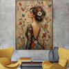 Mosaic Abstract Floral Woman Canvas Painting Wall Art Boho Woman With Flower Print Botanical Lady Tree Of Life Poster Home Deco