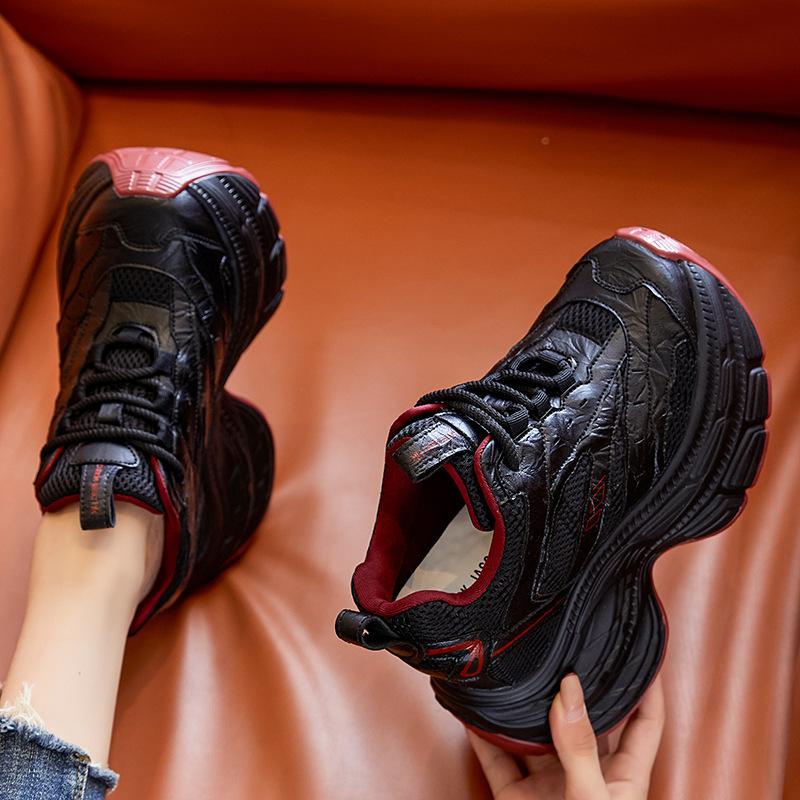 Inner height increase 12 new breathable dad shoes thick-soled mesh small sports and leisure shoes A
