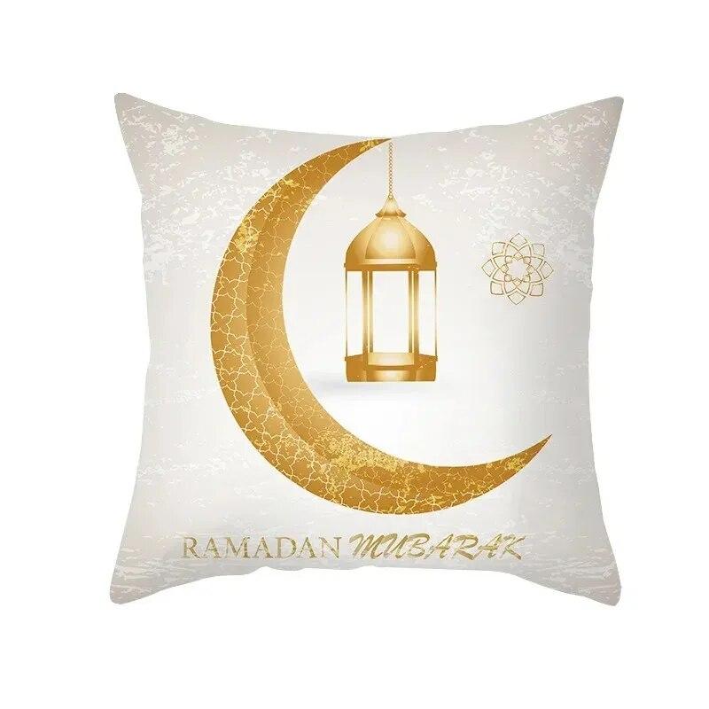 45x45 Cm Eid Mubarak Print Cushion Cover Home Living Room Sofa Decoration Square Pillow Cover