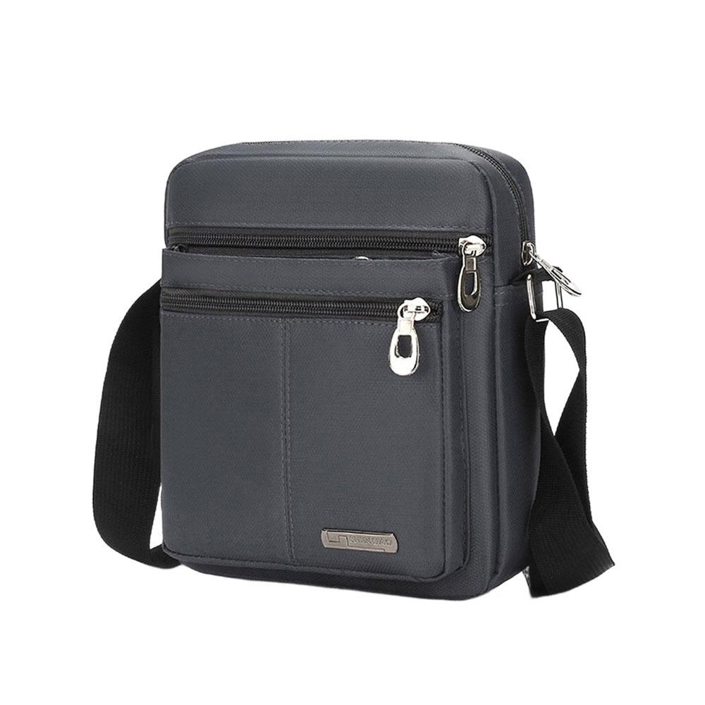 

Oxford Cloth Men s Shoulder Bag Multi Layer Messenger Bag Portable Male Crossbody Bags Business серый