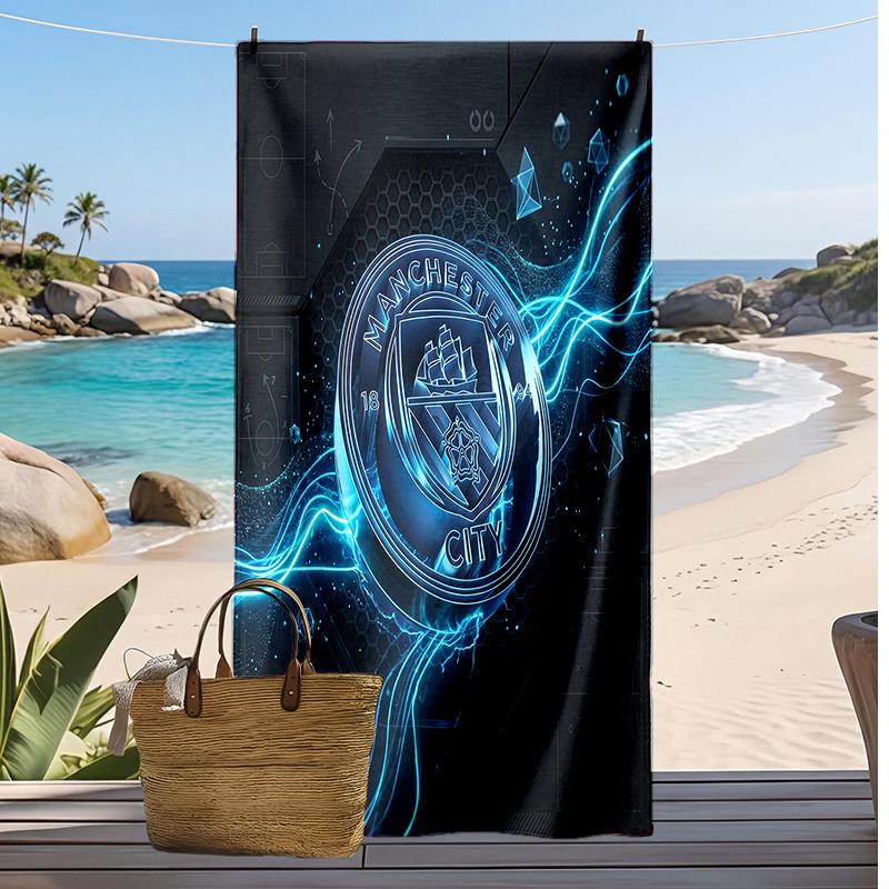 Manchester City Printed Beach Towel Quick Dry Soft TowelPortable Large Rectangular Beach Blanket for Travel Swimming Pool