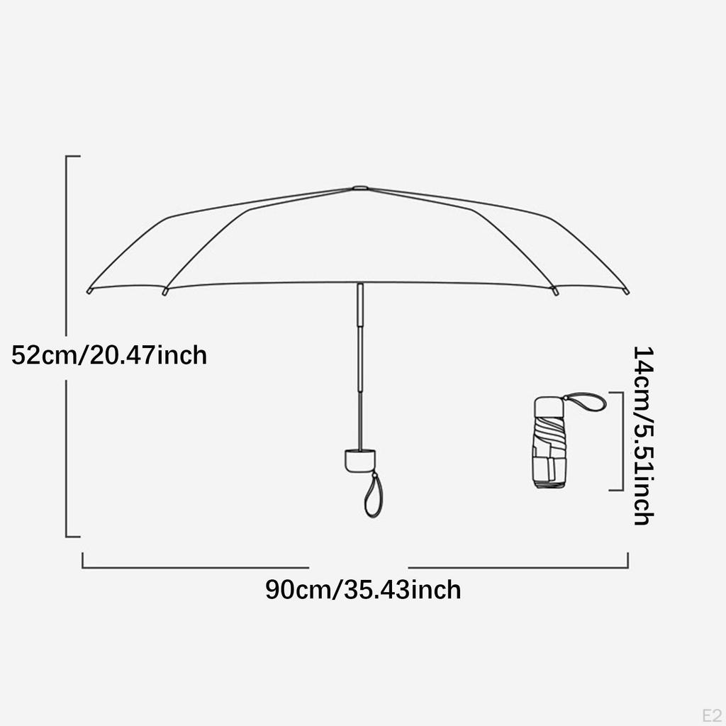 Folding Umbrella Compact Fashion Easy to Storage Windproof Sun Protection Travel for