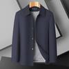 2026 Men's Plus Size Autumn Casual Windbreaker Jacket - Lapel Business Dad's Outerwear
