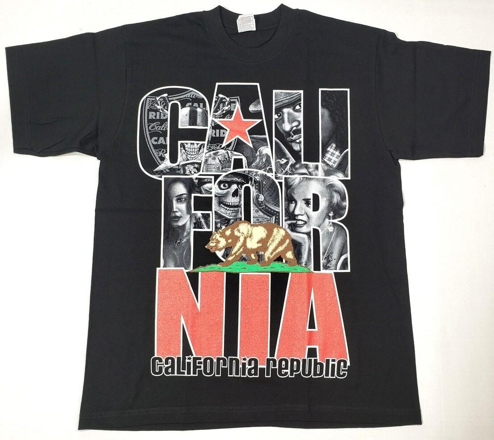California Republic T-shirt Cali Marilyn Monroe Tee Men's 100% Cotton Black New Unisex T-Shirt