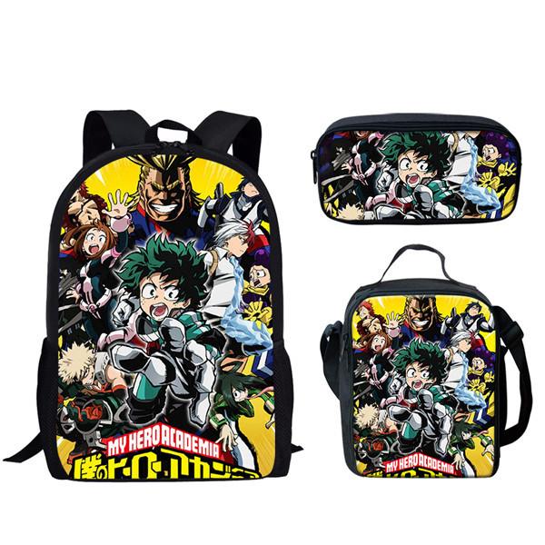 My Hero Academia Backpack Set With Large Capacity For Daily Use And Student Gear