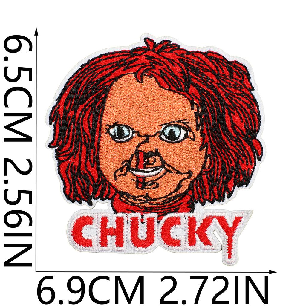 Weird Clown Embroidery Cloth Sticker Halloween Atmosphere Dress Up Horror Doll Patch Sticker Pupil-Free Mummy Embroidery Label