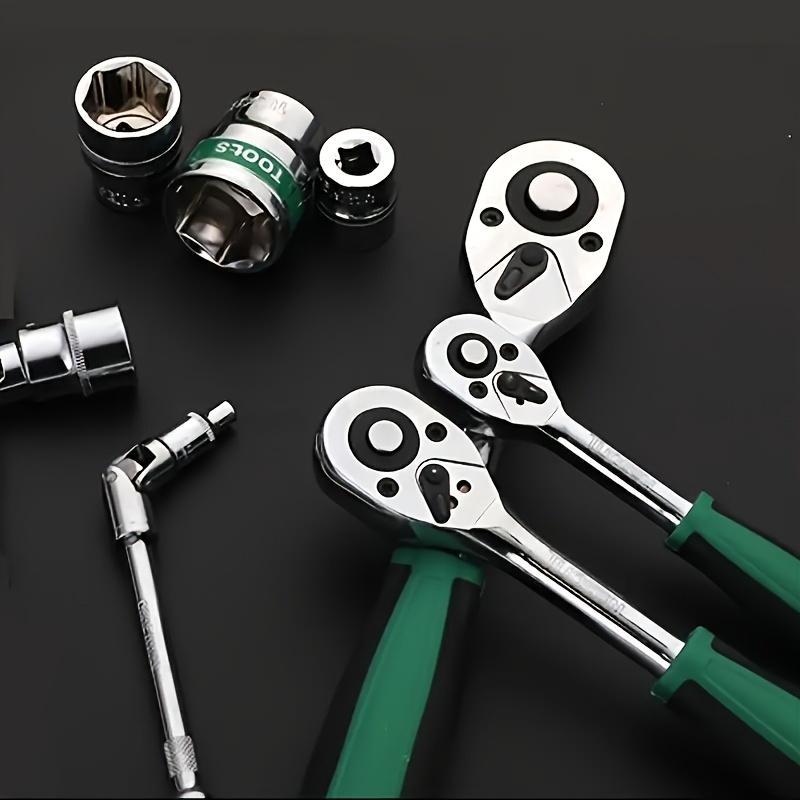 28 Piece Ratchet Socket Wrench Set CR-V Metric Socket with Quick Release Ratchet Wrench for Automotive Maintenance Use