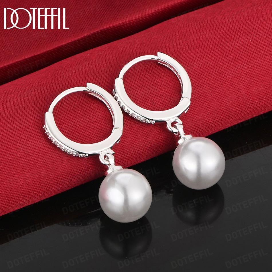 925 Sterling Silver Polished Bead Pendant Earrings - Beautiful Gift Jewelry