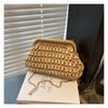 Handwoven Bag Women's New Trendy Shoulder Bag Vacation Straw Bag Chain Crossbody Shell Bag
