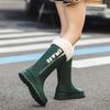 New rain shoes high tube women's rain boots outdoor waterproof shoes rubber shoes velvet warm thickened non-slip water boots