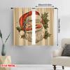 2pcs,2D Plane Printing Curtains Vibrant Santa Claus Head Polyester Easy Install (without Rod) All Seasons Ldeal for Living Room