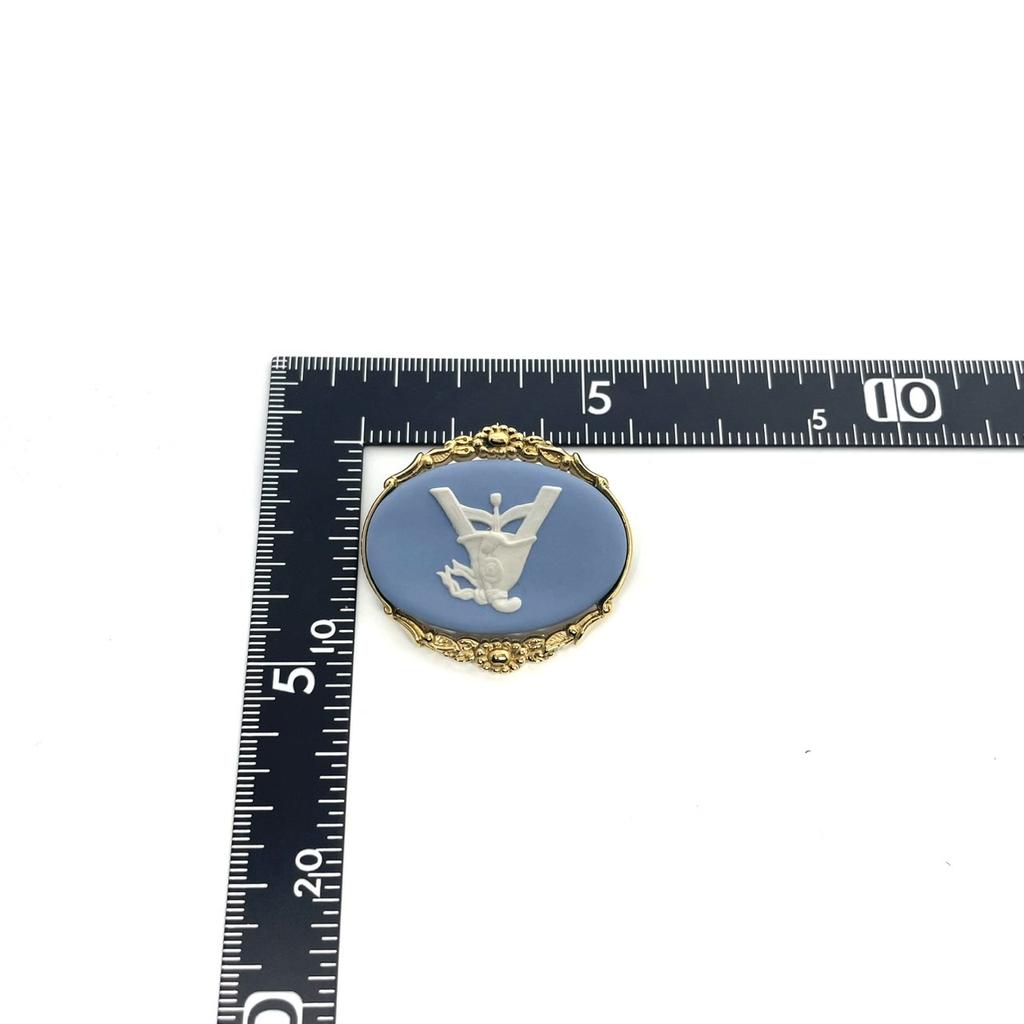 Použitá brož Wedgwood modrá/zlatá pozlacená dámská