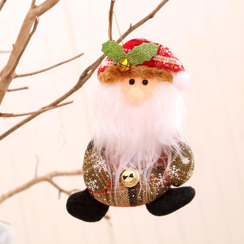 Christmas Tree Plush Ornaments Cute Santa Claus Snowman Reindeer Tamer Bell Doll Hanging Pendant Go Home