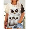 Summer Women's Casual Fashion Creative Casual Daily T-shirt Loose Casual T-shirt 3D Digital Color Printed T-shirt