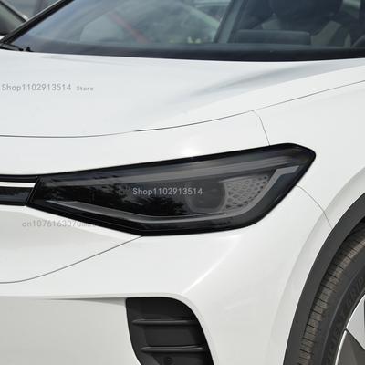 Für VW ID.4 CROZZ -2024 Zubehör Auto Scheinwerfer Schutzfolie Automobil Vinyl Restaurierung Transparent Schwarz TPU Aufkleber