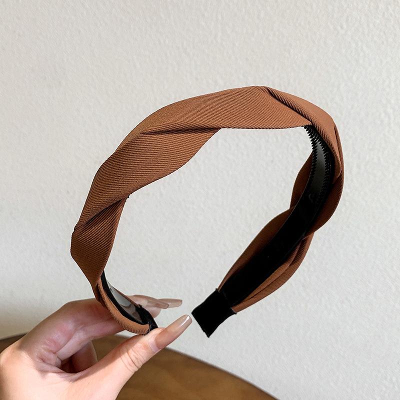 

Плетеная повязка на голову для девочек, кофейно-бежевая, черная, витая повязка на голову для женщин, простая повязка на голову для девочек, женские аксессуары для волос, обруч для волос Size fits all