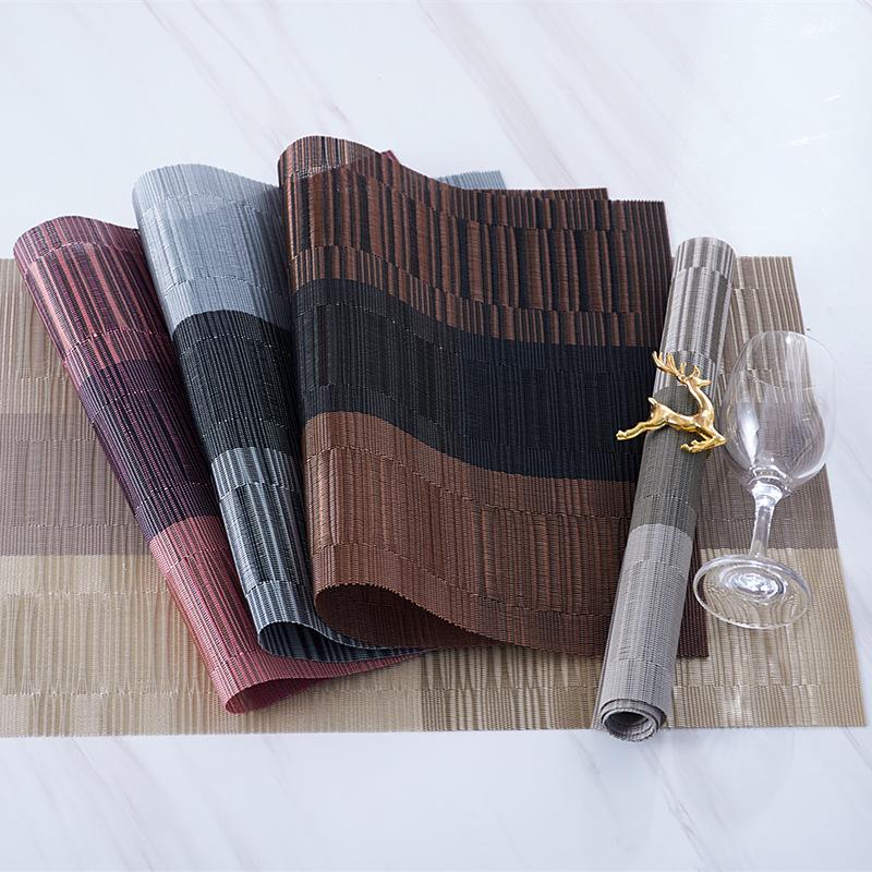 Set of 4 PVC Washable Placemats for Dining Table Mat Non-slip Placemat Set In Kitchen Accessories Cup Coaster Wine Pad