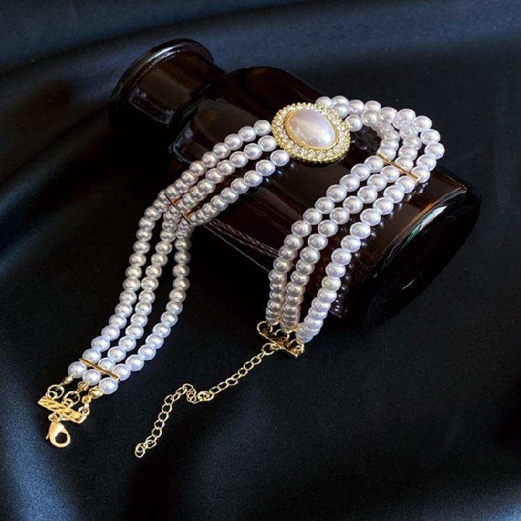 Clavicular Chain Trendy Wedding Jewelry Pieces Imitation Pearls Choker Necklace